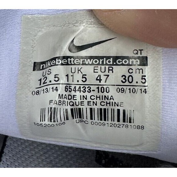 Nike Men\'s Lunarglide 6‎ White Grey Black Running Shoes Size 12.5 main image 4